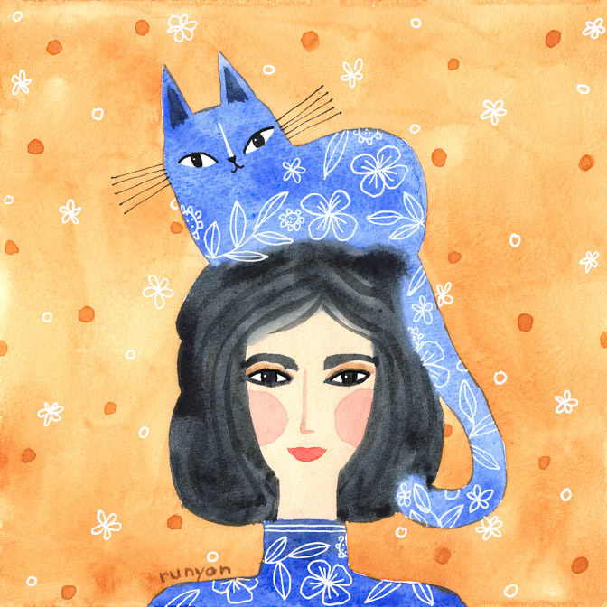 04-20-2022 BLUE FLOWER HAT _Cat- Hat- Women _  Creatif