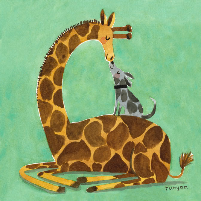 GIRAFFE LOVER 12.25x12.25 _2026 calendar club- Hires- mixed animal images _  Creatif ©Terry Runyan - Creatif License