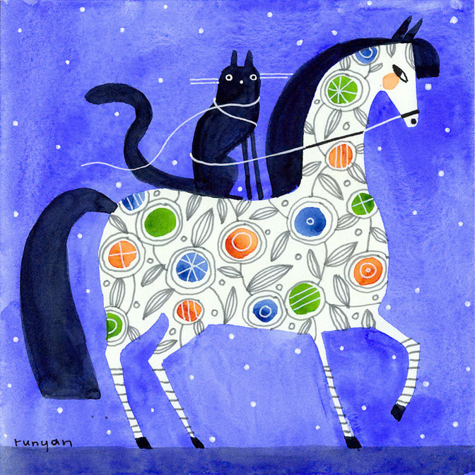 TANLED RIDE - Terry Runyan - Creatif _Animals- Cat- Horse _  Creatif