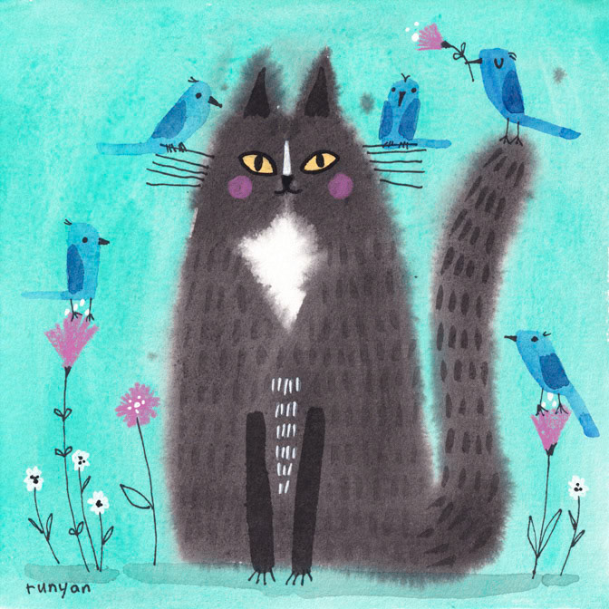 FLOOF WITH BIRDS _Cat _  Creatif