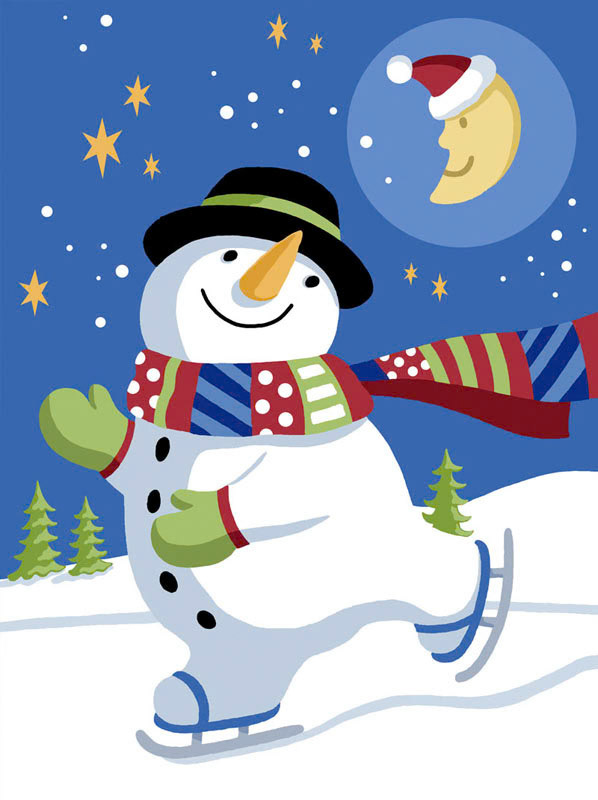 SH_Cmas_SH479-IceSkatingSnowman ©Steve Haskamp - Creatif License
