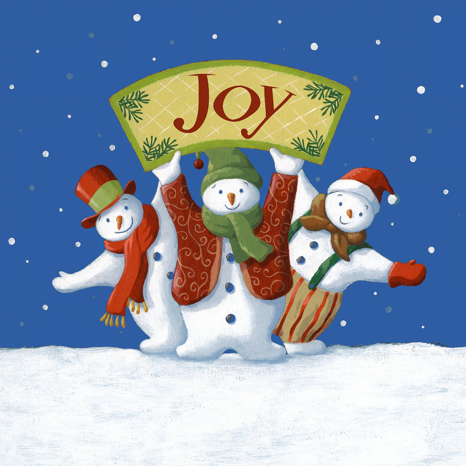 SH_Cmas_684-SnowmenWithJoySignMS ©Steve Haskamp - Creatif License