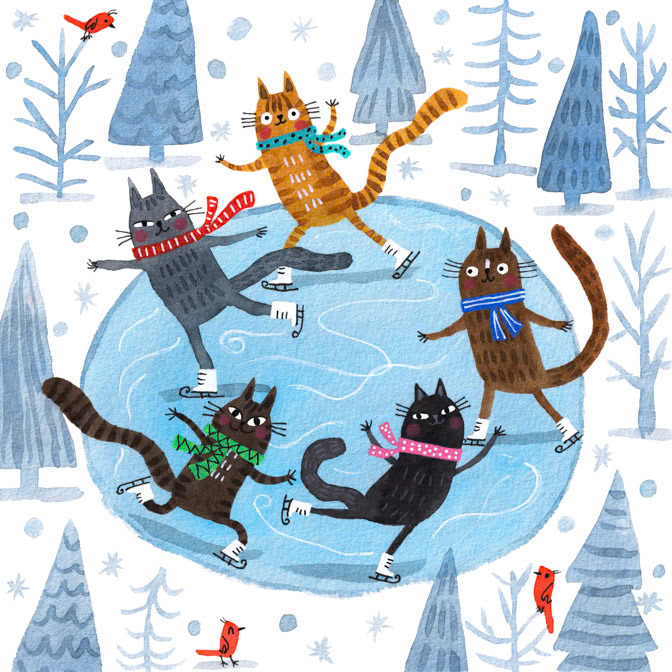 ICE SKATING FRIENDS _Larkwood2512presell _  Creatif ©Terry Runyan - Creatif License