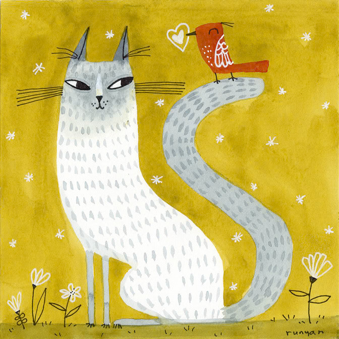 SIAMESE &amp; BIRD - Terry Runyan - Creatif _Cat _  Creatif