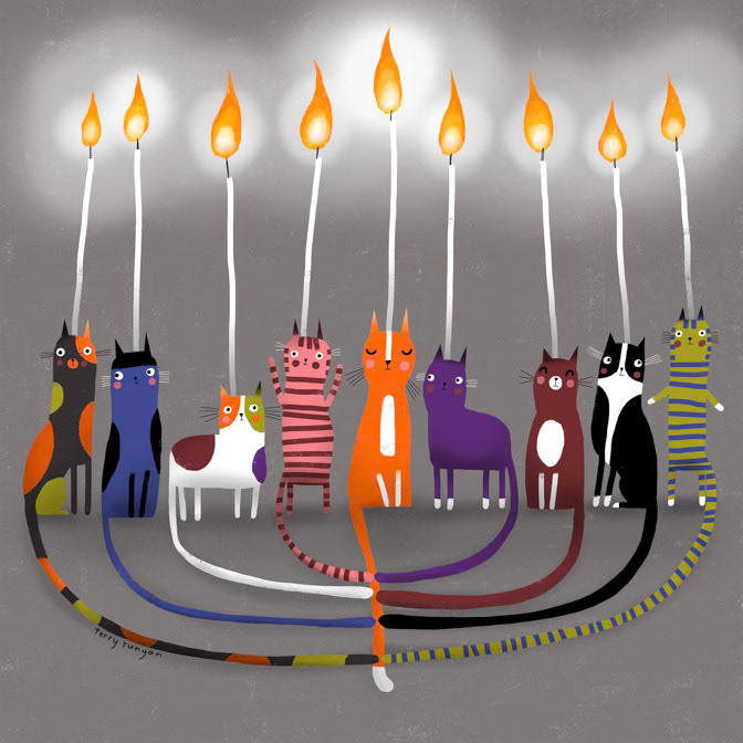MENORAH 15x15 _Chanukah _  Creatif ©Terry Runyan - Creatif License