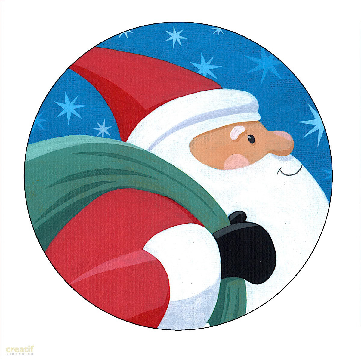 SH_Cmas_73_Santa Profile Plate Hi Res 8 inch_Creatif ©Steve Haskamp - Creatif License