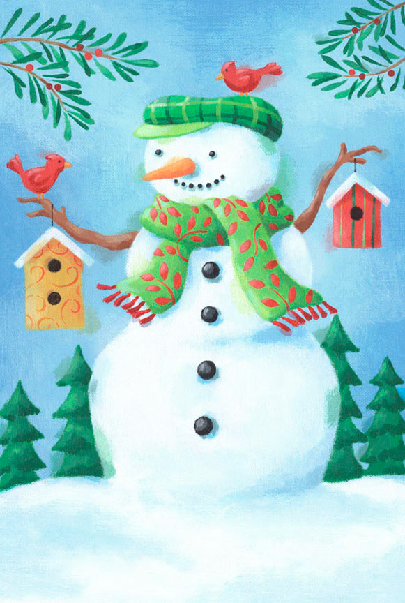 SH_Cmas_855-SteveHaskamp-SnowmanWithBirhousesAndCardinals ©Steve Haskamp - Creatif License