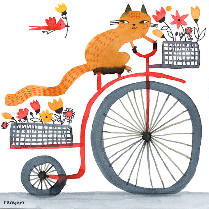 PLAYING CATCHUP - Terry Runyan - Creatif _Cat _  Creatif ©Terry Runyan - Creatif License