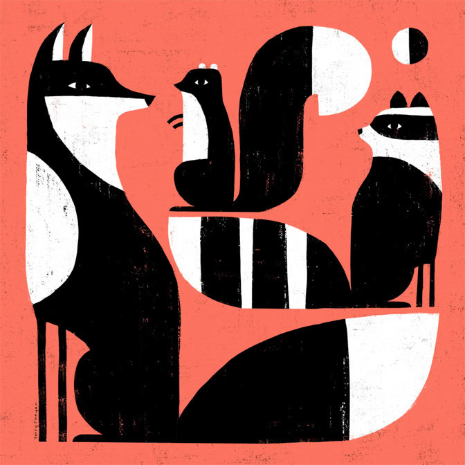 BANDITS _Animals- chipmunk- fox- Raccoon- Squirrel- Woodland Animals _  Creatif ©Terry Runyan - Creatif License