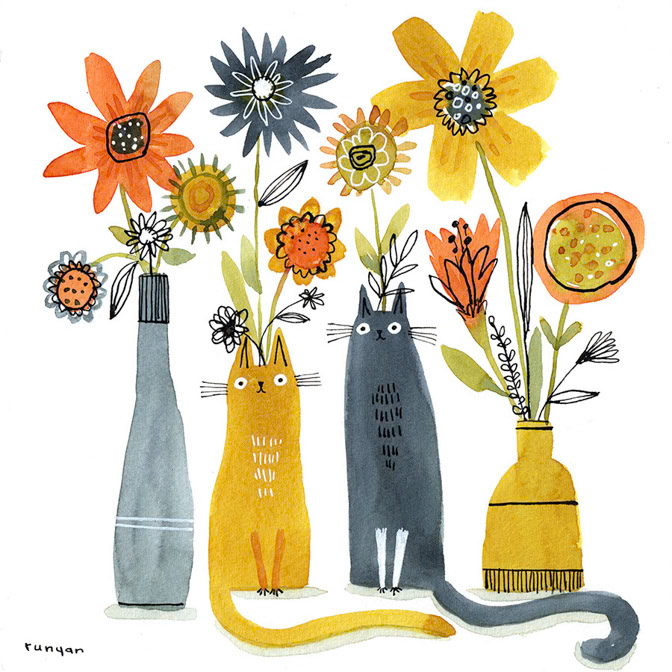 CATURDAY VASES - Terry Runyan - Creatif _Cat _  Creatif