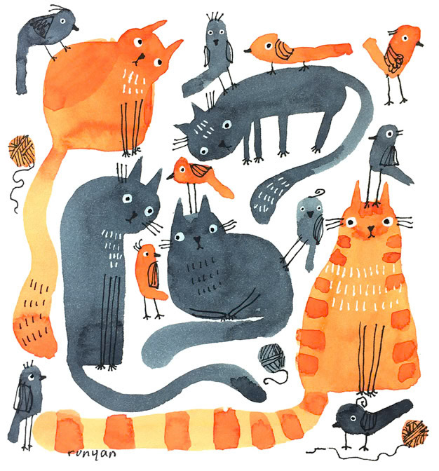 Caturday Watercolor--How to paint a cat _Cat _  Creatif
