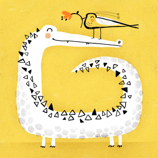 CROCODILE GIFT _Aligator- Animals- Birds _  Creatif ©Terry Runyan - Creatif License