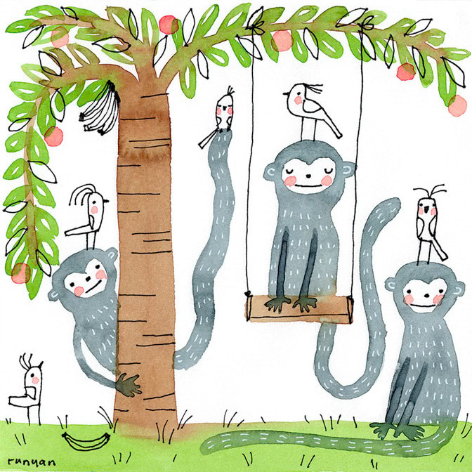 TREE SWINGERS - Terry Runyan - Creatif _Animals- Money _  Creatif ©Terry Runyan - Creatif License