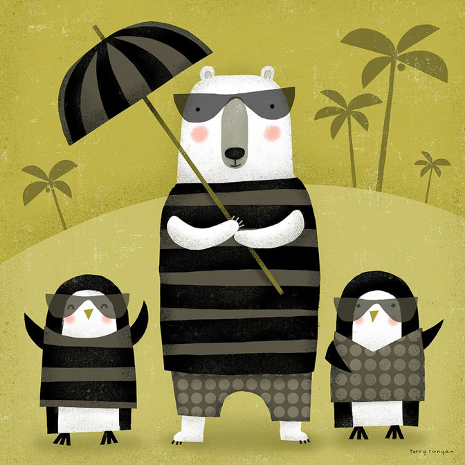 ON HOLIDAY - Terry Runyan - Creatif _Bear- Penguin _  Creatif ©Terry Runyan - Creatif License