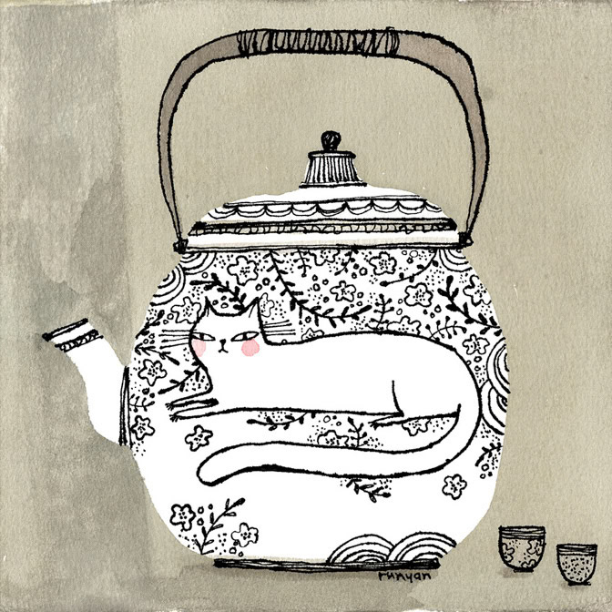 International Tea Day - Terry Runyan - Creatif _Tea cat _  Creatif