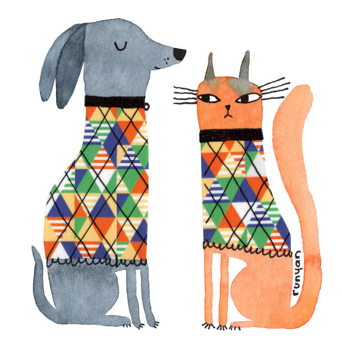 ARGYLE 13x13 _Cat Dog _  Creatif