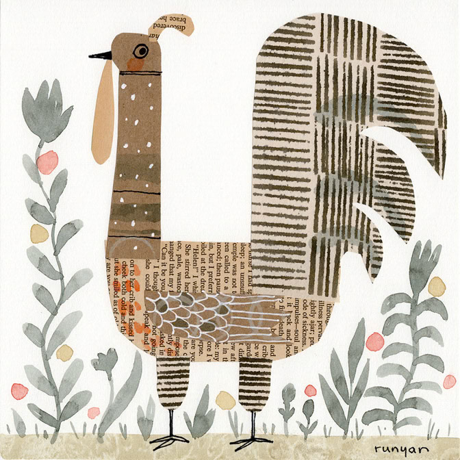 PAPER ROOSTER - Terry Runyan - Creatif _Animals _  Creatif ©Terry Runyan - Creatif License