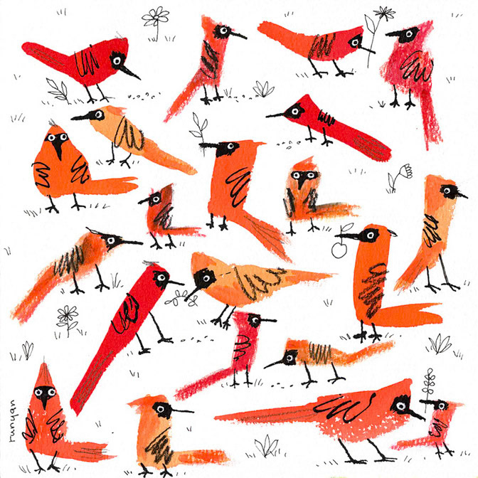CARDINAL CROWD - Terry Runyan - Creatif _Animals- Bird _  Creatif ©Terry Runyan - Creatif License