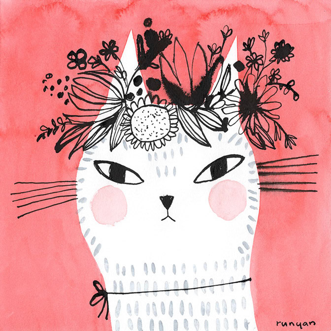 FLOWER CROWN CAT - Terry Runyan - Creatif _Cat _  Creatif