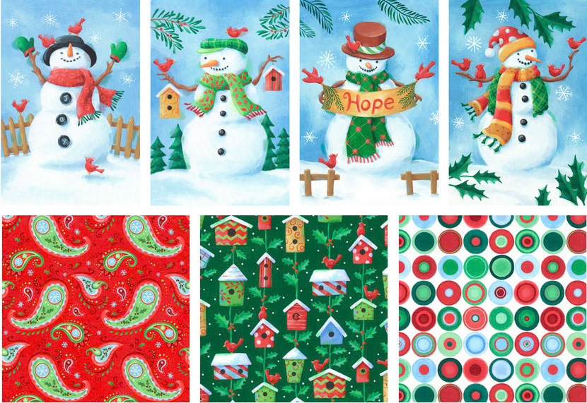 SH_Cmas_854-855-1024-1025-SteveHaskampSnowmenWithCardinalsCollection-1 ©Steve Haskamp - Creatif License