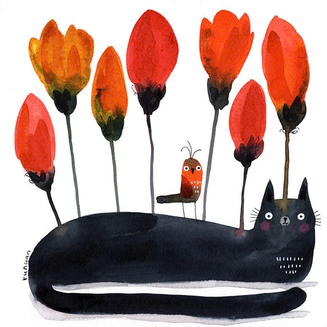 TULIP DAY CAT - Terry Runyan - Creatif _Cat _  Creatif