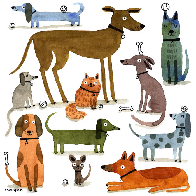 FRIDAY DOGS _Dog- Orange Circle _  Creatif ©Terry Runyan - Creatif License