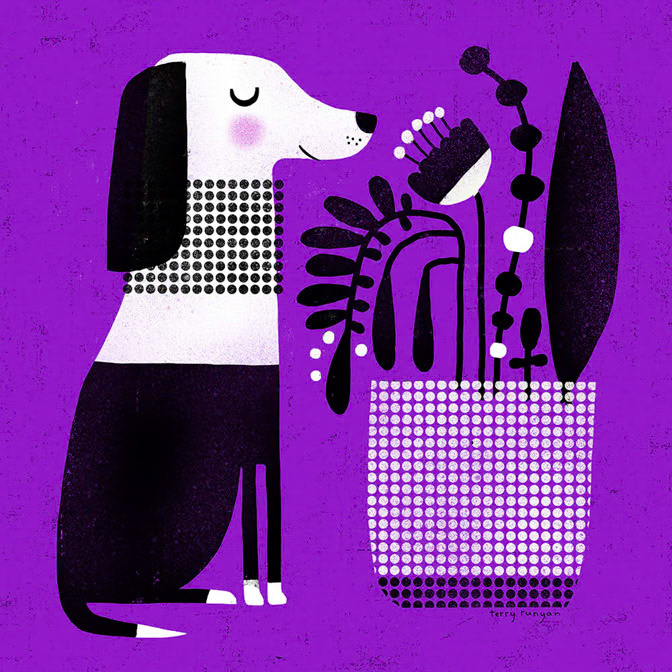PURPLE DAY - Terry Runyan - Creatif _Dog _  Creatif ©Terry Runyan - Creatif License
