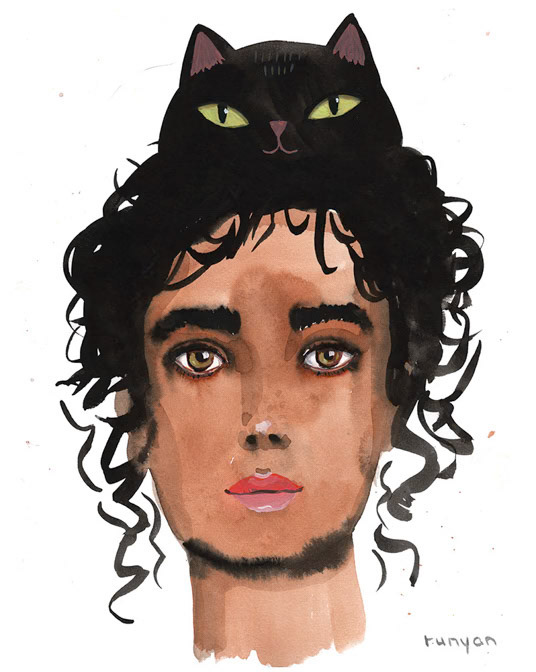 BLACK CAT CAP _Cat Hair _  Creatif