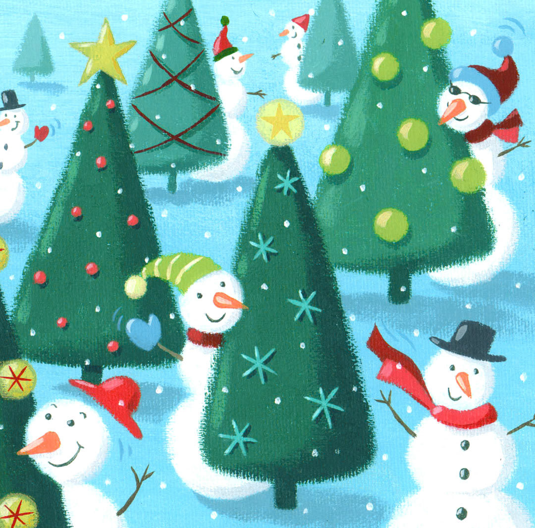 SH_Cmas_69snowmenbehindtreesMS ©Steve Haskamp - Creatif License