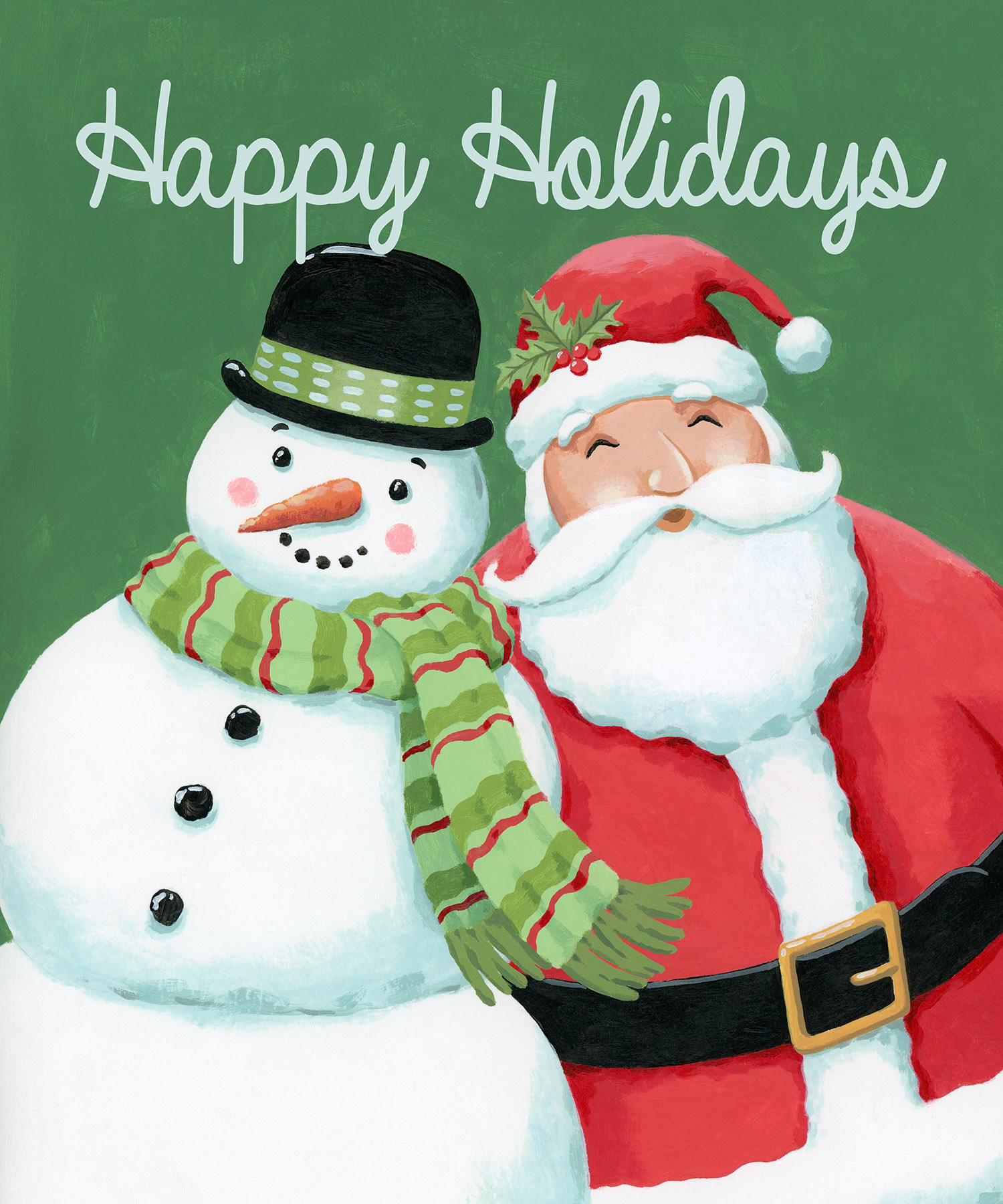 SH_Cmas_2470_Snowman with Santa 10x12_Creatif ©Steve Haskamp - Creatif License