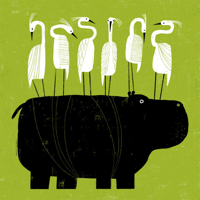 DRY ROOST _Animals- Birds- crain- Hippo _  Creatif ©Terry Runyan - Creatif License