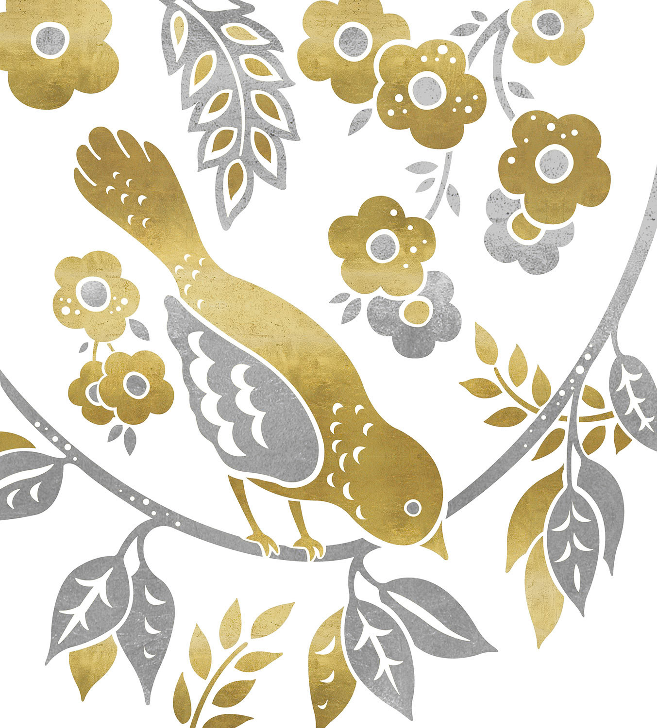 SH_Bird_892_3_Bird on Vine Silver Gold_Creatif ©Steve Haskamp - Creatif License