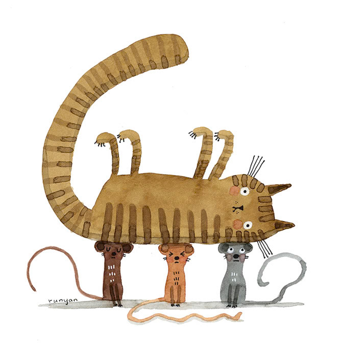 CAT ON MICE - Terry Runyan - Creatif _Cat _  Creatif