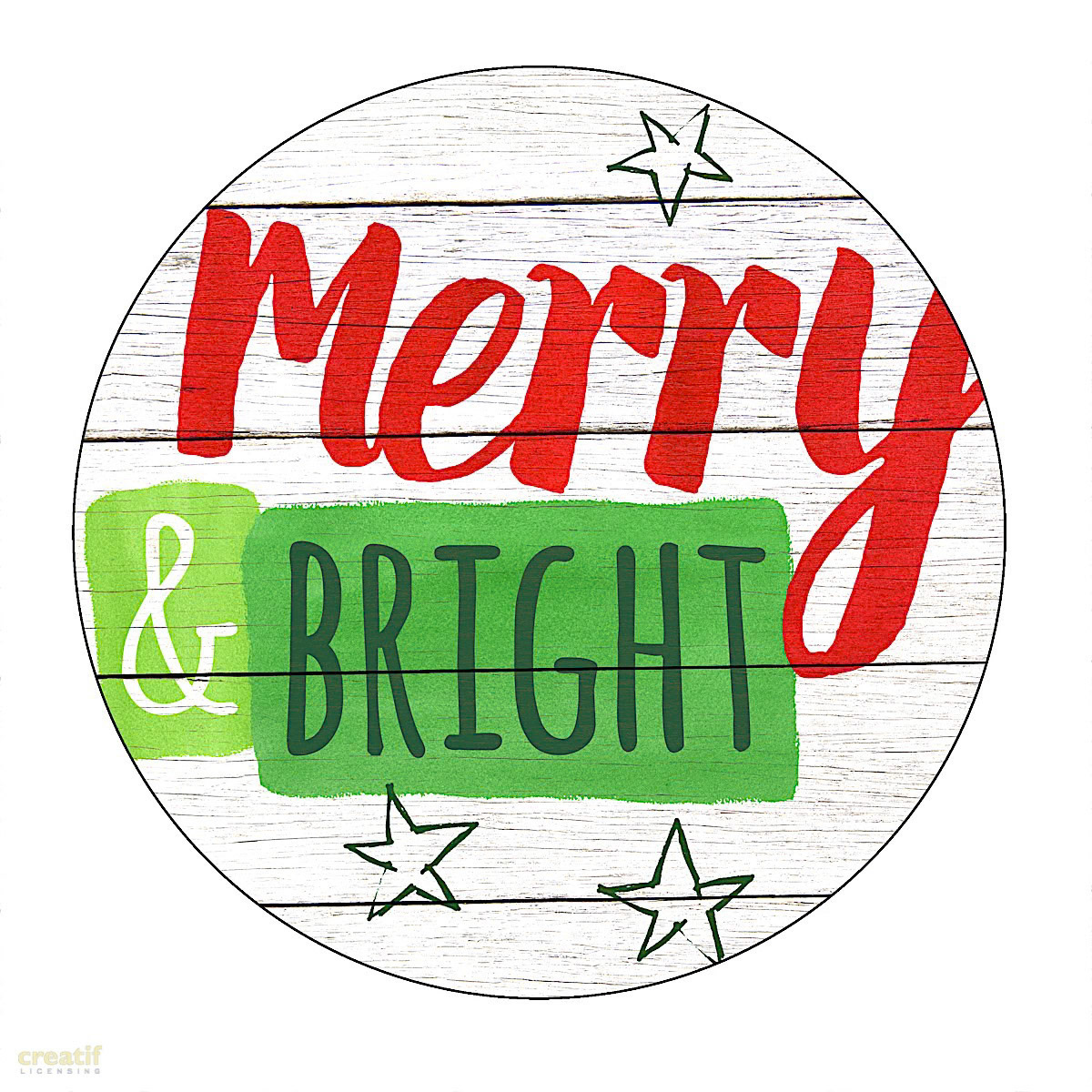 SH_Cmas_2059b_Watercolor Merry and Bright Plate Hi Res 8 inch_Creatif ©Steve Haskamp - Creatif License