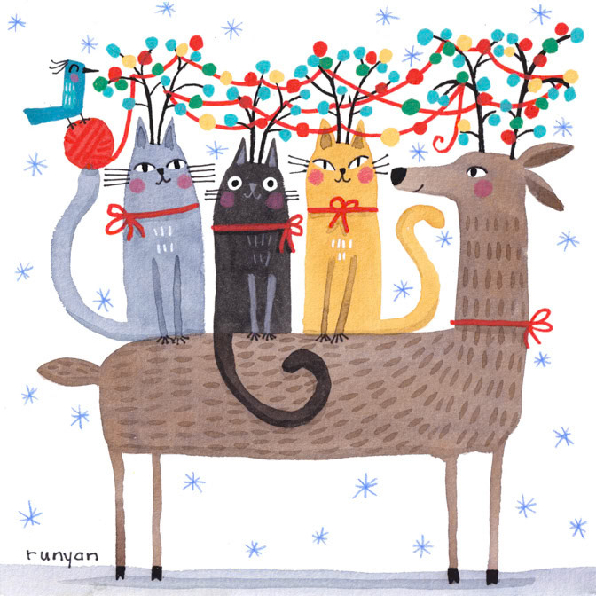 REINDEER GAMES 2 _Cat- christmas- REINDEER GAMES 2 _  Creatif