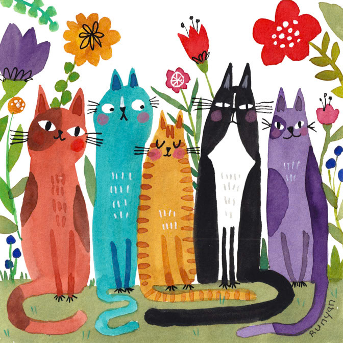 FLOWERY FIVE _Cat- Masala2510 _  Creatif