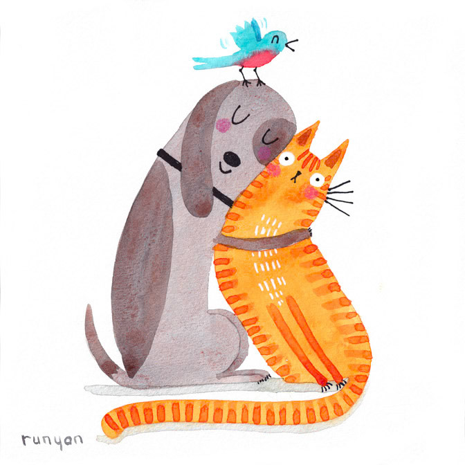 06-04-2022 STOLEN HUG _Cat Dog- Dog _  Creatif