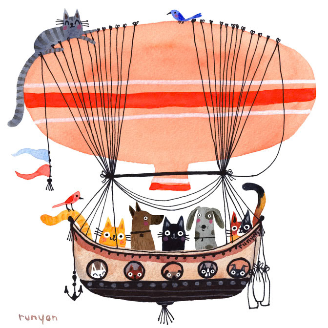 BALLOON FANATICS 13x13 _Balloon- Cat Dog- Hot air balloon _  Creatif