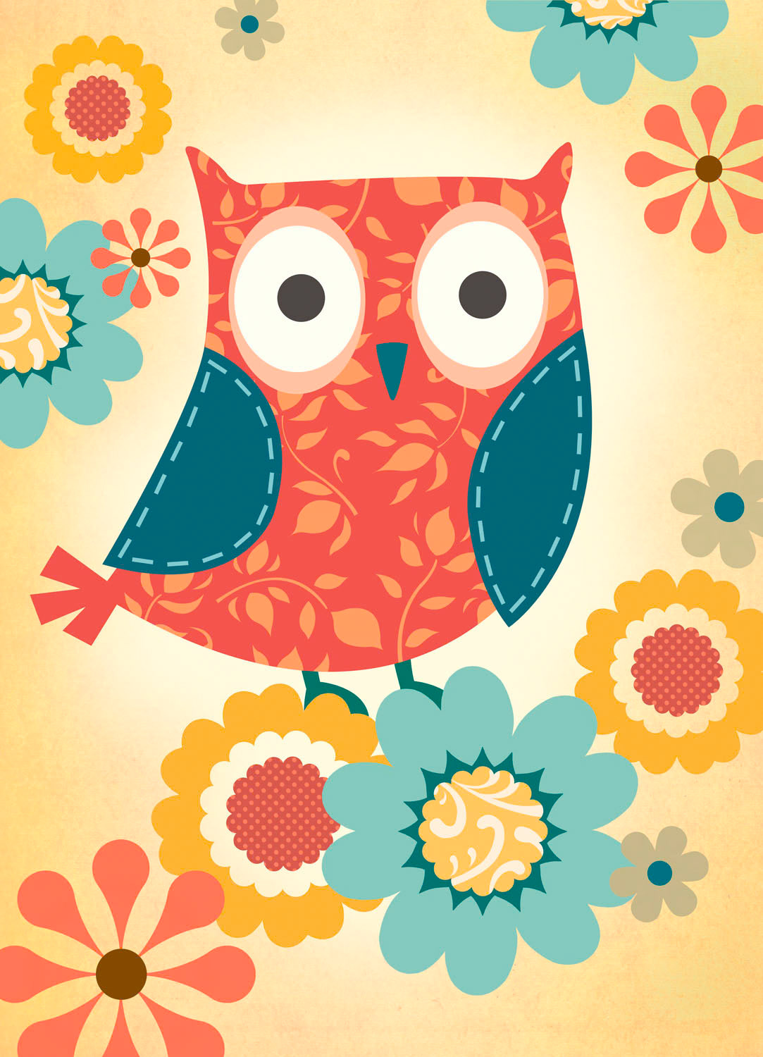 SH_Bird_817b-PatternedOwlRed ©Steve Haskamp - Creatif License