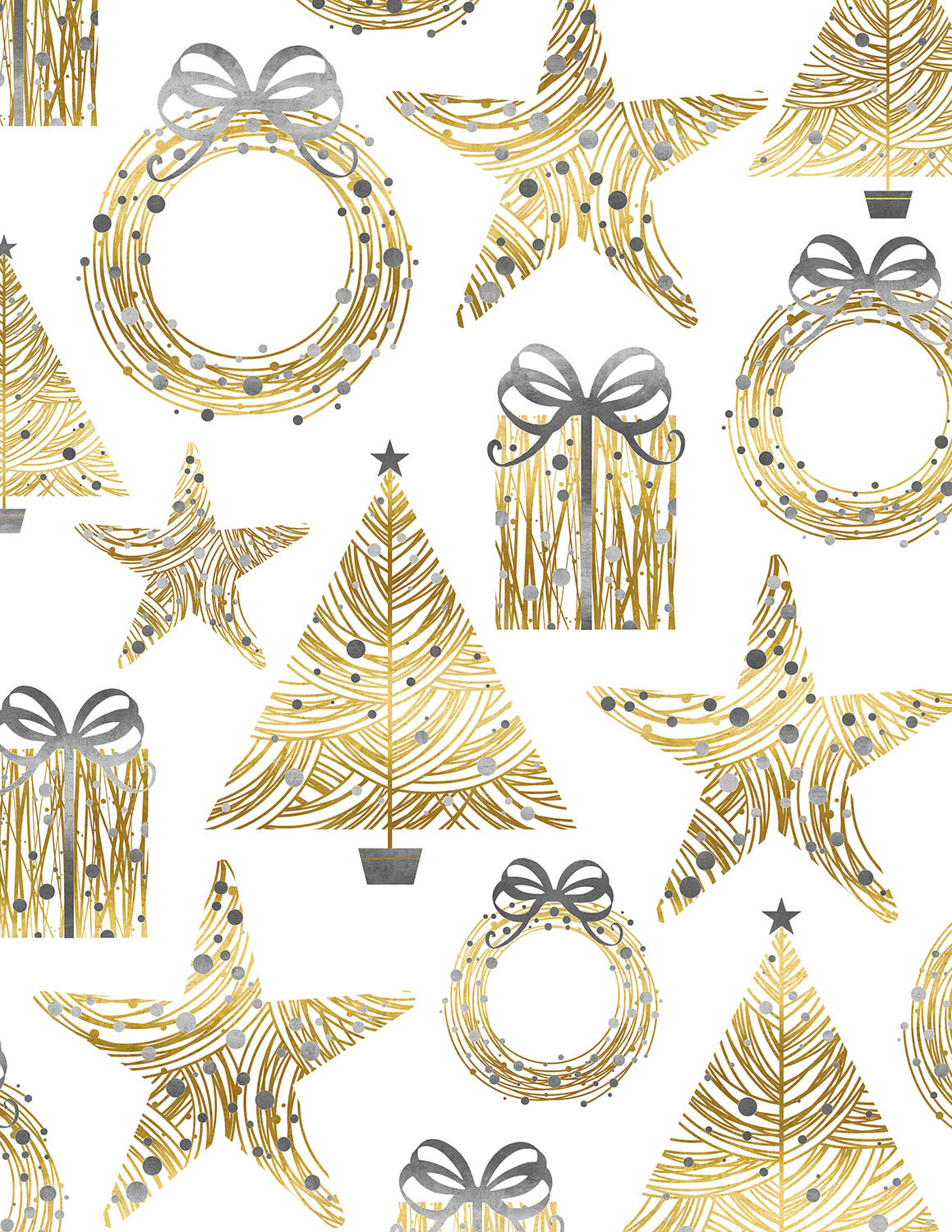 SH_Cmas_1557b_Gold Silver Glam Xmas Pattern_Creatif ©Steve Haskamp - Creatif License