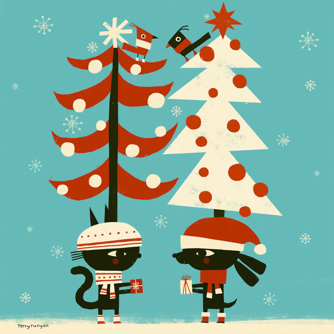 HOLIDAY GIVING 8x8 _Cat Dog- christmas _  Creatif