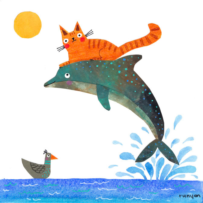DOLPHIN RIDER _Cat- Dolphin _  Creatif