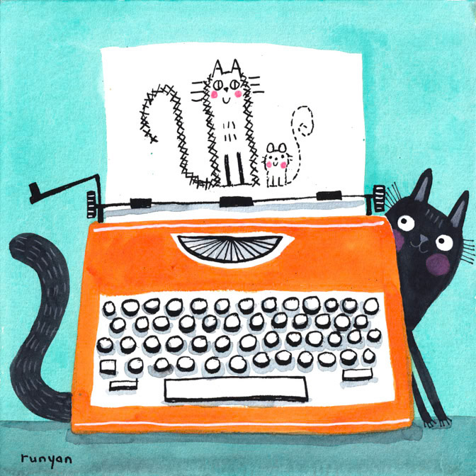 TYPEWRITER CAT _Cats _  Creatif