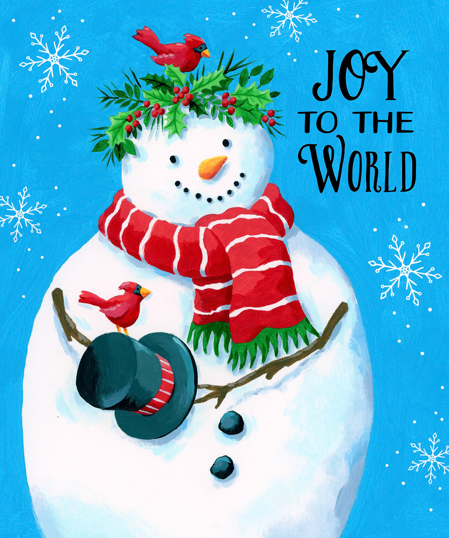 SH_Cmas_2358_Snowman with Holly Crown 10X12_Creatif ©Steve Haskamp - Creatif License