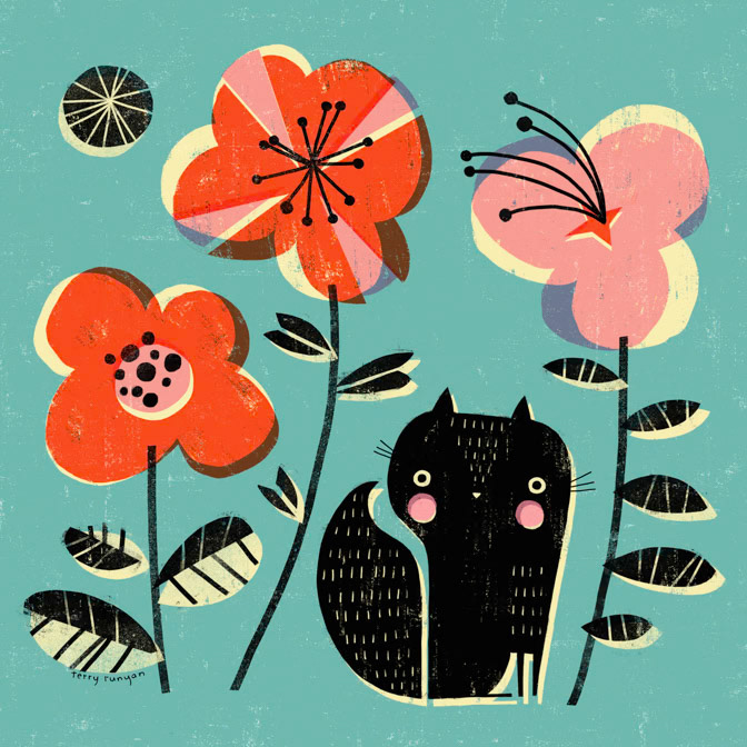 SQUIRREL - FLOWERS 300dpi Terry Runyan - Creatif _Cats _  Creatif