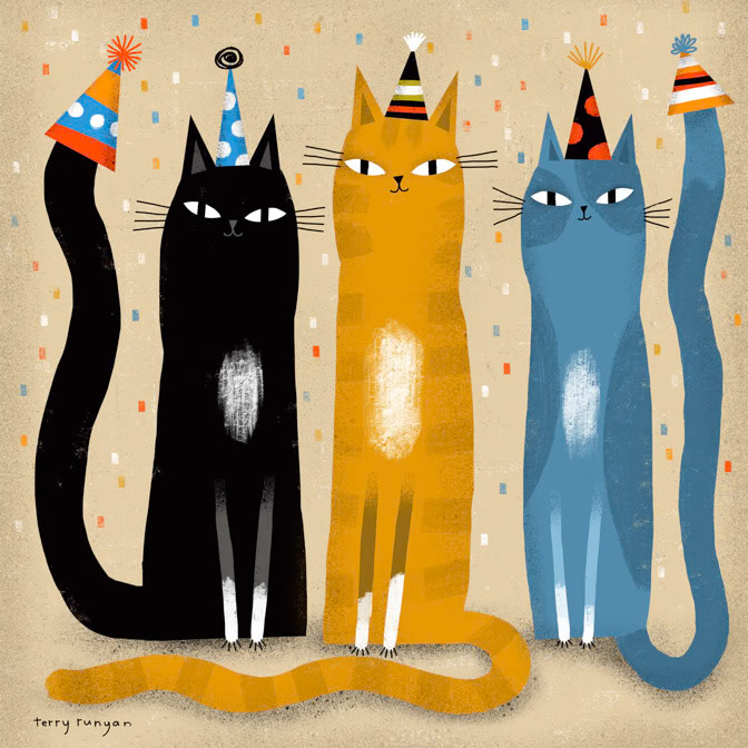 07-04-2022 CATS IN PARTY HATS _Cat- Party- Party Hats _  Creatif
