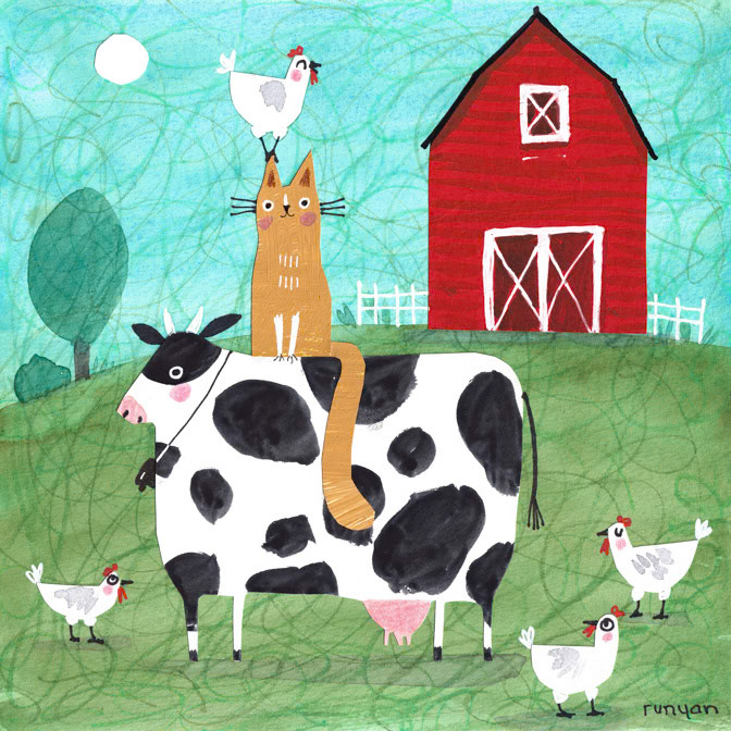 07-10-2022 BARN BUDDIES _Animals- Barn- Cat- Cow- Farm- Rooster- theartgroupNL _  Creatif
