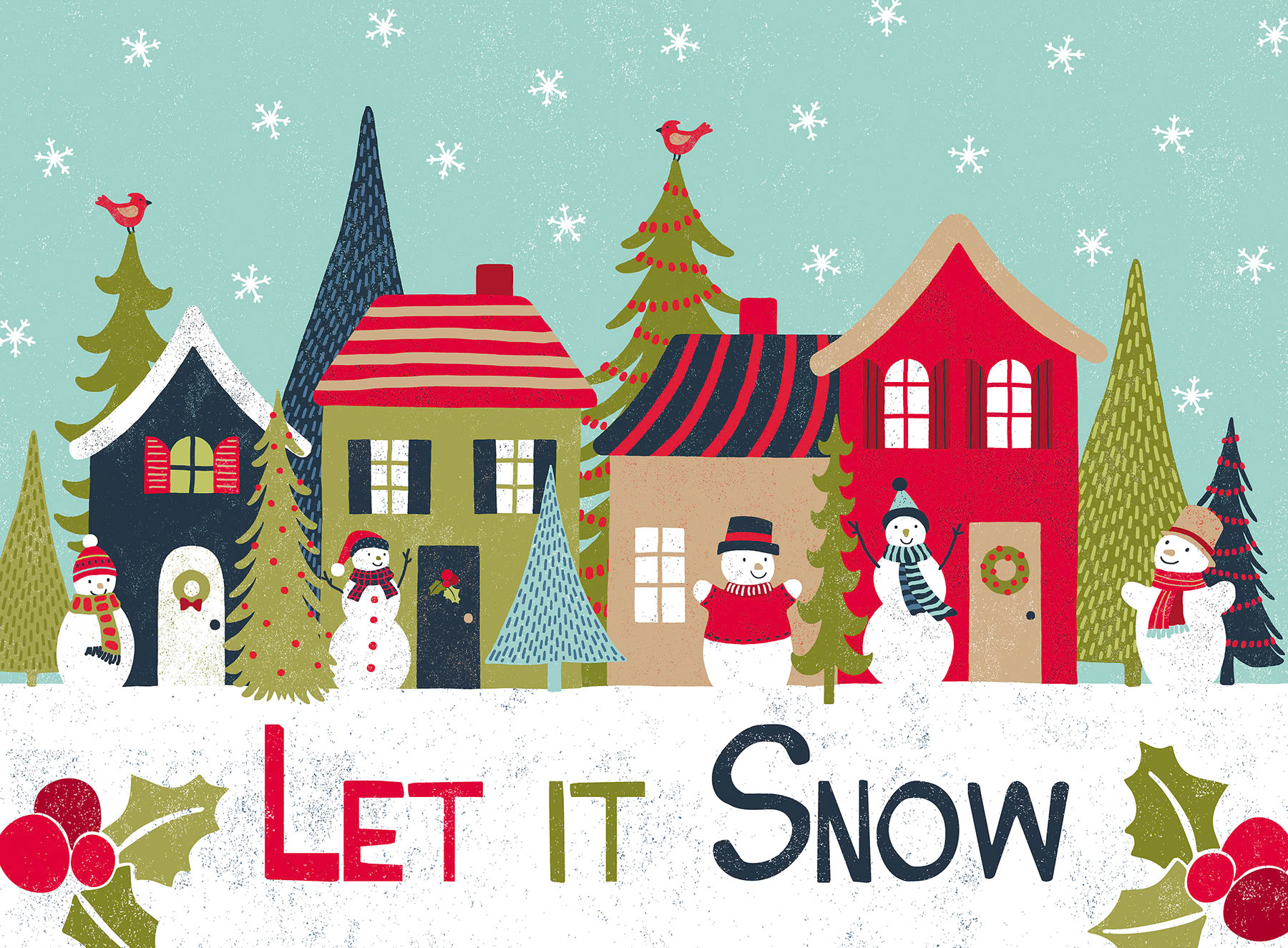 SH_Cmas_2032_Houses with Snowmen_Creatif ©Steve Haskamp - Creatif License