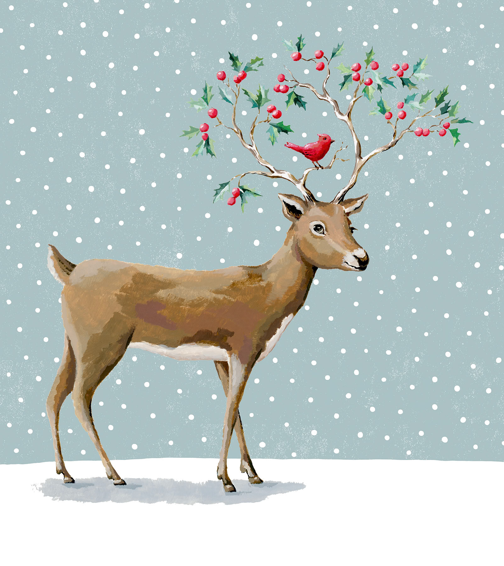 SH_Cmas_2334b_Deer with Holly Antlers_Creatif ©Steve Haskamp - Creatif License