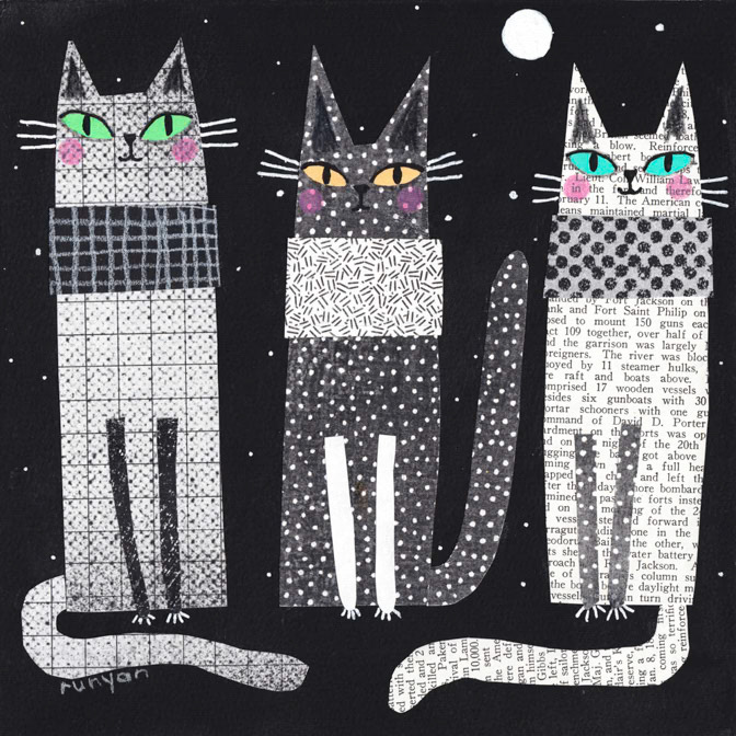 BLACK and GRAY _Cats _  Creatif ©Terry Runyan - Creatif License